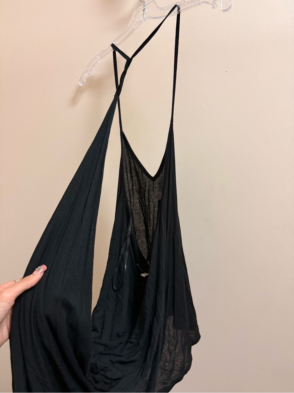 Cecico Black Sleeveless Tank Top with Blue Trim Label - Picture 6 of 6